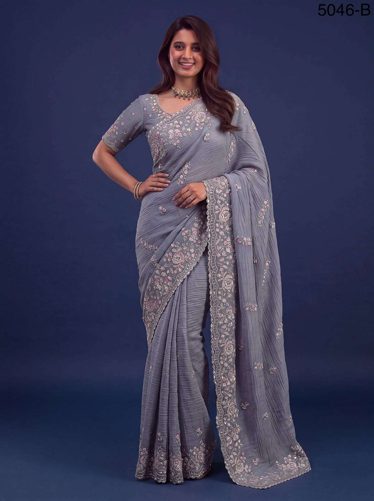  Extraordinary with Beautiful Color made of Premium Pure Bamburg fabric Wedding Saree wholesale in surat 5046